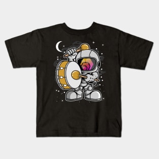 Astronaut Drummer HEX Coin To The Moon HEX Crypto Token Cryptocurrency Blockchain Wallet Birthday Gift For Men Women Kids Kids T-Shirt